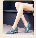 Women's Versatile Mid-heel Chunky Heel, Square Toe Shoes