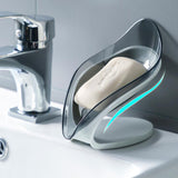 Bathroom Soap Holder Leaf Shape Soap Box Kitchen Dish Non-slip Drain Soap Storage Case Container