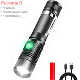 Portable Mini WT518 T6 Flashlight – 1000 Lumens, 3 Modes, Zoomable LED, Clicky Switch, Clip-on Torch