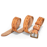 Men’s Vegetable-tanned Top-grain Leather Belt with Solid Brass Buckle