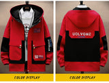 Color Matching Overalls, Spring and Autumn Hooded Jacket