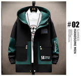 Color Matching Overalls, Spring and Autumn Hooded Jacket