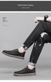Men's Round Toe Board Sneakers, Microfiber Breathable Shoes