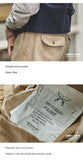 Men’s Retro High Waist Cotton Cargo Pants – Straight Fit Casual Trousers