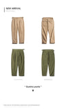 Men’s Retro High Waist Cotton Cargo Pants – Straight Fit Casual Trousers