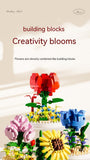 Small Particle Building Blocks Flower Toy, Assembled Gift Preserved Flower Ornaments