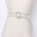 Women’s Transparent PVC – Pearl Buckle Fashion Waist Belt