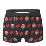 Personalized Face Photo Underwear, Heart Boxers Men's Briefs, Gifts for Husbands, Boyfriends