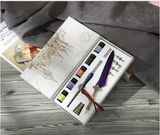 Glass Dipping Pen, Color Ink Feather Calligraphy Quill Set