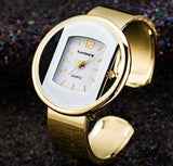 Women's New Luxury Brand Bracelet Watch, Gold Silver Dial Lady Dress Quartz Clock