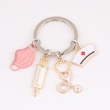 Mask Syringe Stethoscope Nurse Keychain