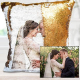 Custom Photo Cushion Cover, DIY Personalized Sequin Luminous Pillowcase, Room Decoration
