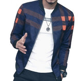 Men’s Plaid Baseball Jacket – Autumn Windbreaker