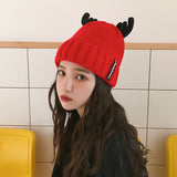 Cute Antler Christmas Warm Knitted Hat