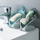Bathroom Soap Holder Leaf Shape Soap Box Kitchen Dish Non-slip Drain Soap Storage Case Container