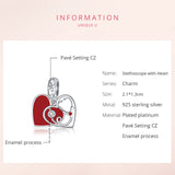S925 Sterling Silver Pendant with Heart-shaped Stethoscope