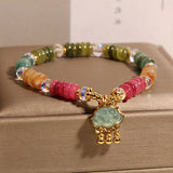 Colorful Tourmaline Jade Xiangyun Crystal Bracelet for Women