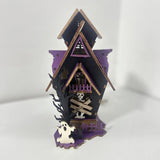 Halloveen DIY Wooden Glowing Haunted House Table Decoration