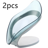 Bathroom Soap Holder Leaf Shape Soap Box Kitchen Dish Non-slip Drain Soap Storage Case Container