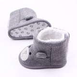 Autumn Winter New Bear Knitting Plus Baby Boots, Toddler Shoes