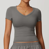 Short Sleeve Yoga Vest, Running Pilates Workout Top