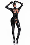 Shiny Faux Leather, PU Mirror Sexy Cat Suit