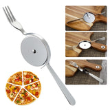 Stainless Steel Pizza Cutter with Knife and Fork
