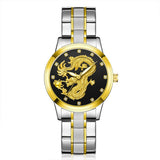 Golden Dragon Alloy Steel Band, Quartz Watch
