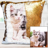 Custom Photo Cushion Cover, DIY Personalized Sequin Luminous Pillowcase, Room Decoration