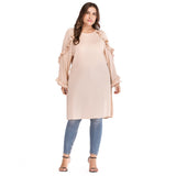 Muslim Long Sleeves Round Neck Mother's or Wife's Dress