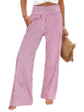 Loose-fit, Ruched, High-waisted, Straight-leg Women's Trousers