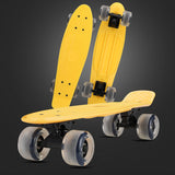 Plastic Four-wheel Fish Skateboard with Flashing Wheels – Single Curve Road Gadget
