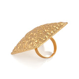 Twin Style Alloy Pleated Square Ring