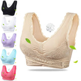 Front Cross Side Buckle Lace Non-wire, Sports Fitness Bra
