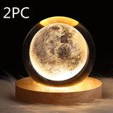 Luminous Starry Sky and Planets Moon - Crystal Ball Small Night Lamp, Projection Ambience Light, Creative Gift Ideas