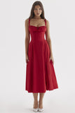Fashion Suspender Gown for Women, Commuter Temperament, Solid Color, French, High-split Sexy Summer Dresses