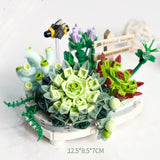 Assembled Building Blocks Toy Model, Succulent Potted Flower