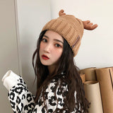 Cute Antler Christmas Warm Knitted Hat