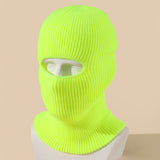 Single Hole, Solid Color Acrylic Mask, Knitted Hat