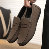 Men’s Solid Color Penny Loafers – Classic Slip-on Casual & Business Boat Shoes