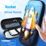 Three-dimensional Pencil Case, Primary School Kindergarten Cartoon Large Capacity Pencil Box