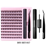 False Eyelash Set with Single Cluster, Natural Eyelashes