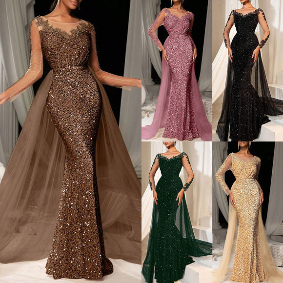 Women's Dance Party Lace-embellished Evening Dress