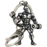Athletic Muscular Man Fitness, Metal Keychain