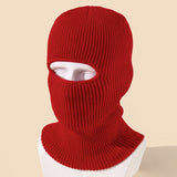 Single Hole, Solid Color Acrylic Mask, Knitted Hat