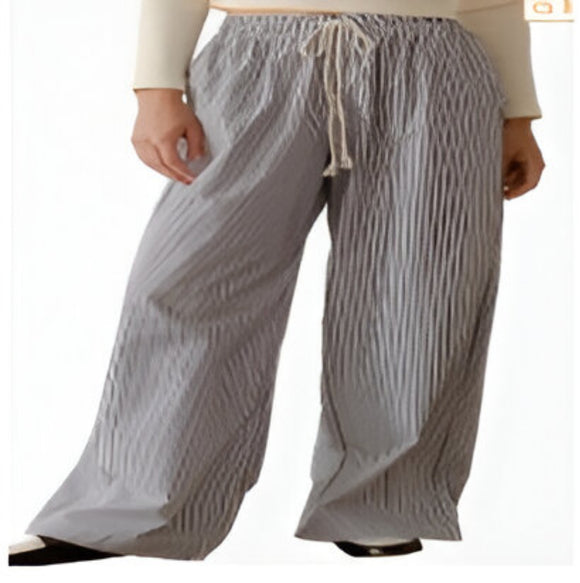 Thick Striped Wide-leg Pajama Pants for Women