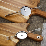 Stainless Steel Pizza Cutter with Knife and Fork