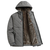 Men's Jacket with Fleece, Thick Cotton, Casual Hooded Stand-up Collar Cardigan