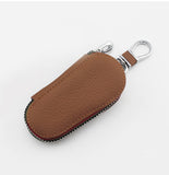 Car Key Bag, Universal Leather Zipper Key Pouch (Pack of 2)