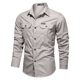 Military Style Plus-size Utility Long-sleeve Shirt